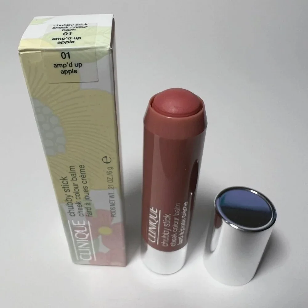 Clinique Chubby Stick Cheek Color Balm Blush Shade 01 Amp'd Up Apple Full Size